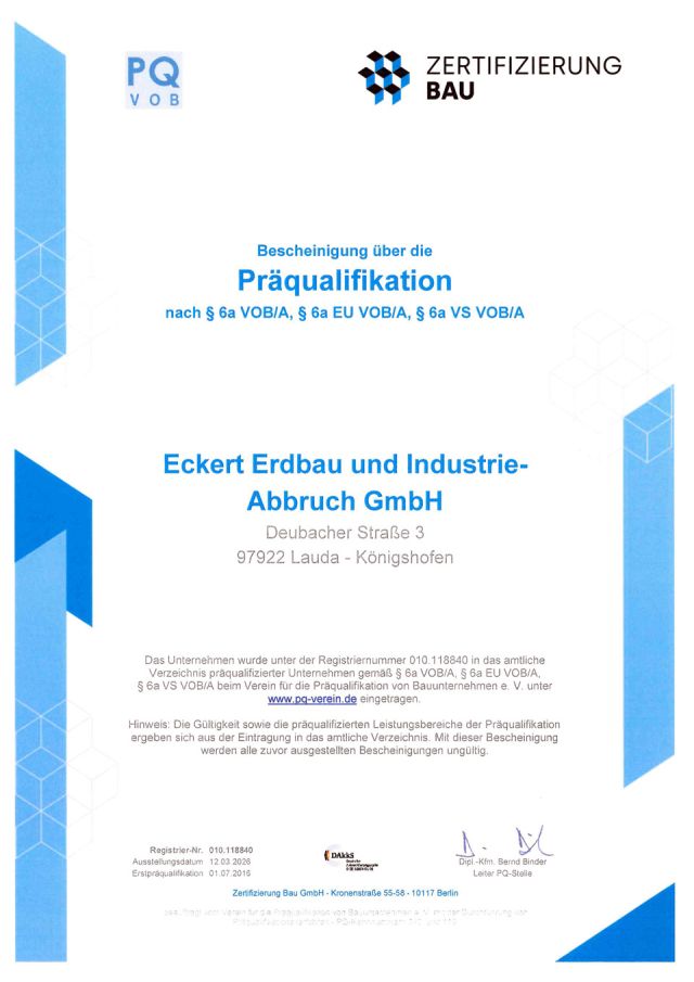 PQ-12.3.2026-2c2aca26 Eckert Industrieabbruch GmbH - R&uuml;ckbau von Z bis A