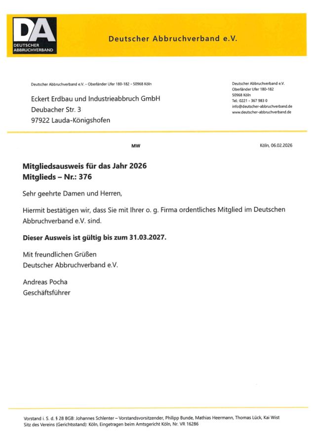 Mitgliedsausweis-2026-Deutscher-Abbruchverband-75bb4bf3 Eckert Industrieabbruch GmbH - Rückbau von Z bis A